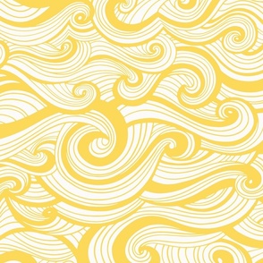 Ocean Waves Buttercup Yellow Small