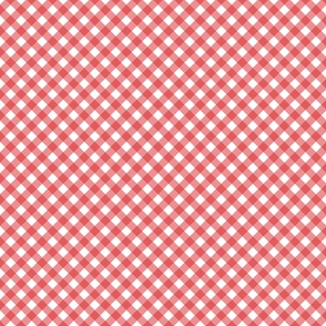 Red and White Gingham Plaid Small