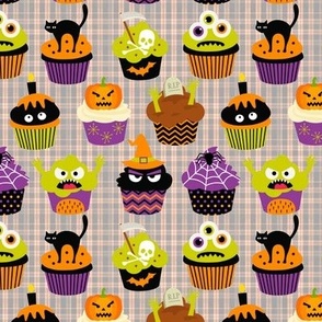 Halloween Cupcakes on plaid