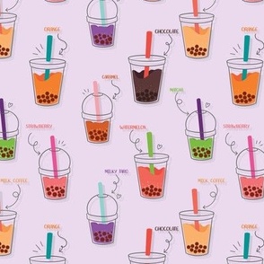 Boba Bubble Drinks on pink