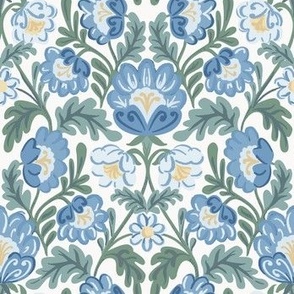 Aesthetic Damask Muted Blue