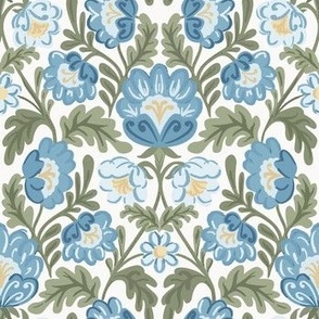 Aesthetic Damask French Blue