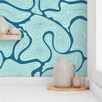 Blue swirly topographic design seamless repeat