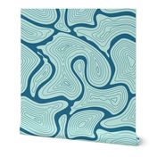 Blue swirly topographic design seamless repeat