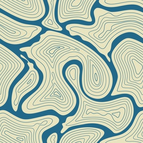 Blue swirly topographic design seamless repeat