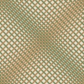 Wavy Squares - copper-moss diagonal woven light