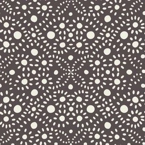 hand drawn pattern dots _ creamy white, purple brown _ polka dots