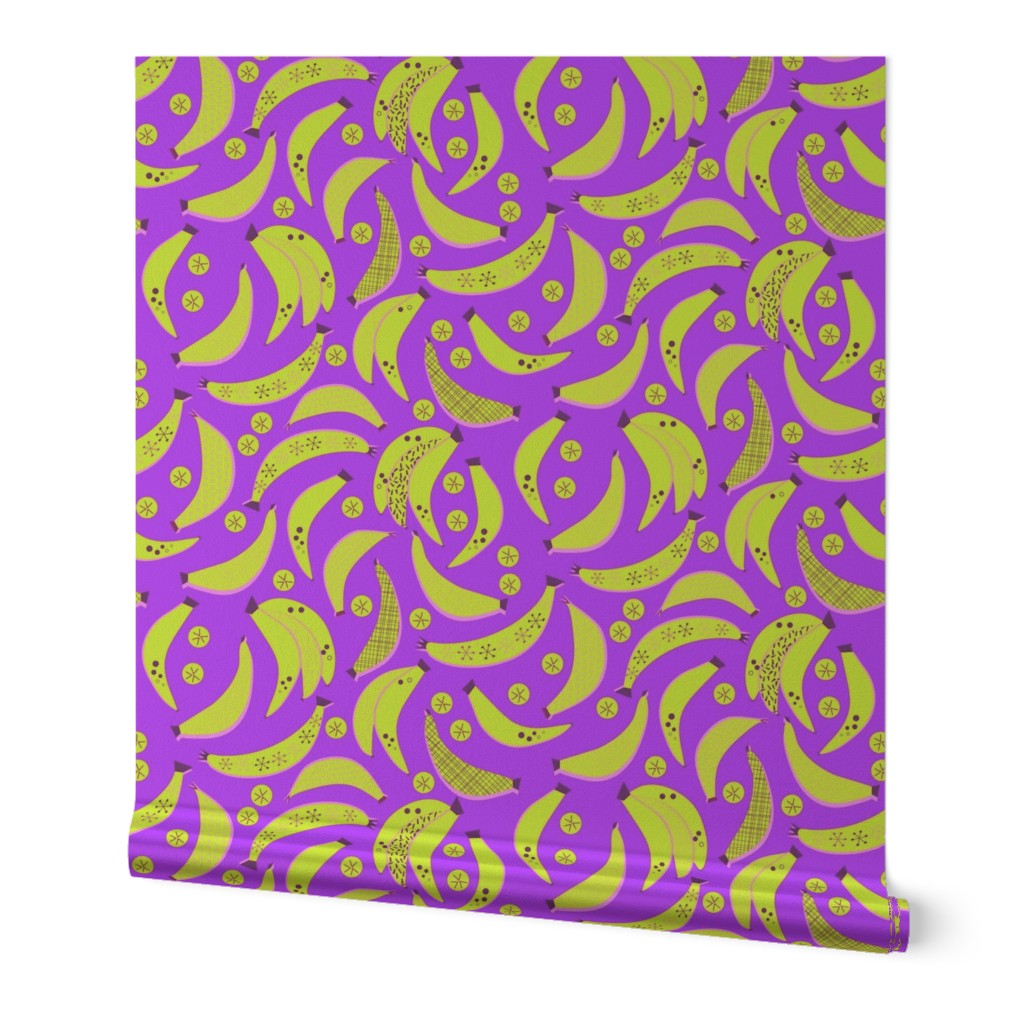 Just bananas - lime and purple maximalist dopamine dressing - large - Nashifruitdesigns