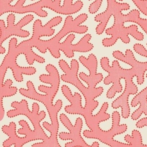 printed fan coral - pink and sand