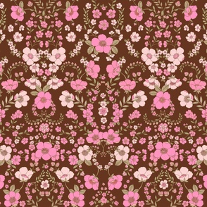 RETRO BUTTERCUPS (pink +brown)