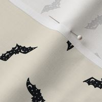 Halloween bats black on off white