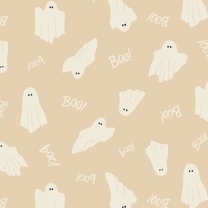 Halloween boo ghosts on off white