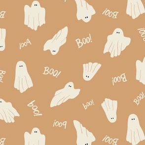 Halloween boo ghosts on Light brown clay