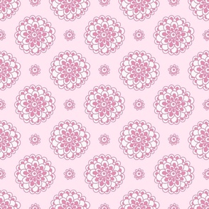 Pink flowers on light background, statement  seamless repeat