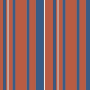 Brown and Cambridge blue stripes - large 