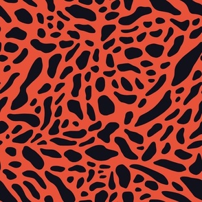 Bold jaguar print - vibrant black and red animal print