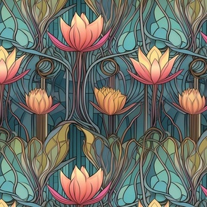 art deco egyptian lotus 
