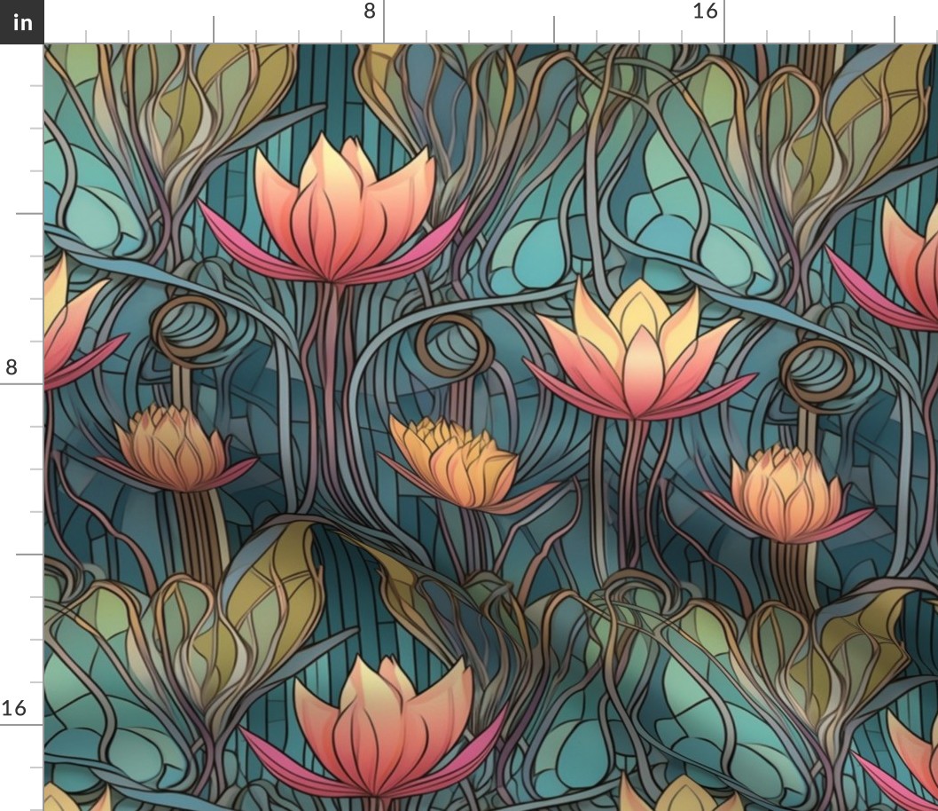 art deco egyptian lotus 
