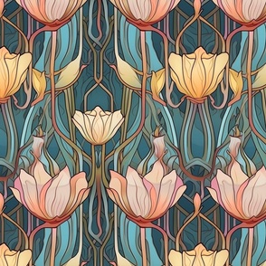 egyptian lotus in pink and gold