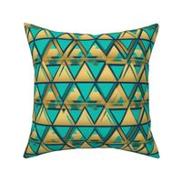 egyptian pyramids in gold and turquoise