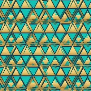 egyptian pyramids in gold and turquoise