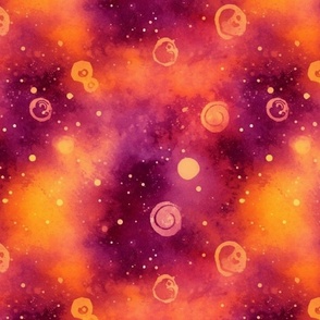nebula galaxy in orange and magenta 