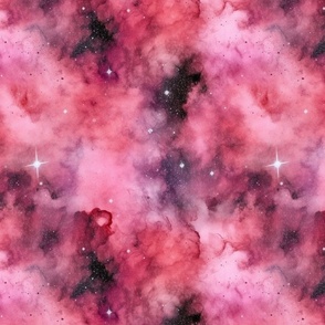 galaxy nebula in red and pink 