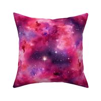 space galaxy in red and purple and pink 