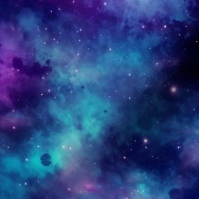 nebula galaxy in teal and purple and blue 