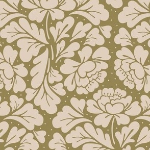 Baroque Vintage Floral Bouquet - Olive