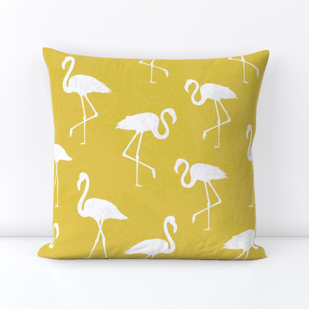 Flamingo yellow seamless repeat retro fun