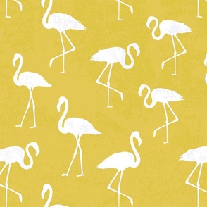 Flamingo yellow seamless repeat retro fun