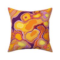 geode in magenta and orange and yellow 