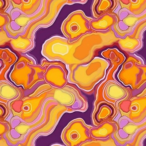 geode in magenta and orange and yellow 