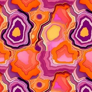 geode in fuschia and orange and yellow (3)