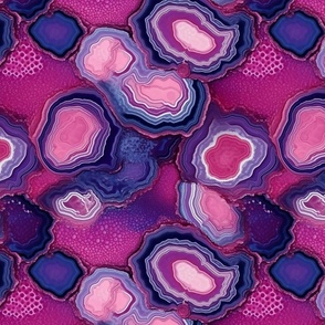 geode in magenta and purple and blue fluid art