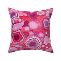 geode in red and pink 