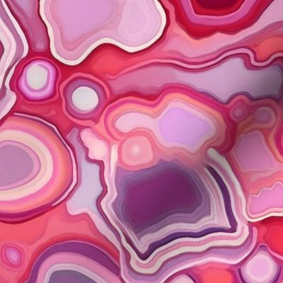 geode in red and pink 