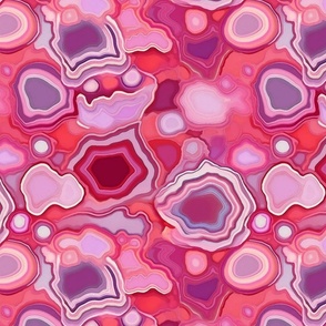 geode in red and pink 
