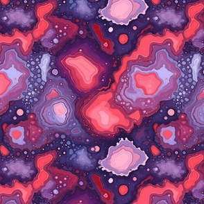 geode in red and purple and pink 
