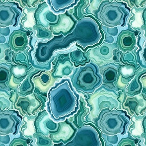 geode in teal and green and blue 