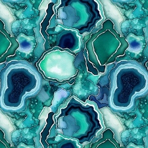 geode in teal and green 