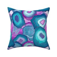 geode in teal and magenta and blue 