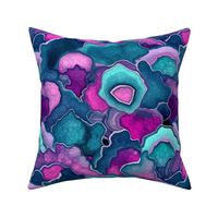 geode in teal and fuschia and blue