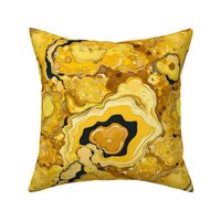 geode in yellow and gold and black