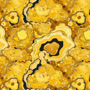 geode in yellow and gold and black