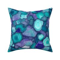 geode pattern in teal and purple 