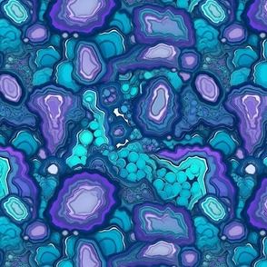 geode pattern in purple and teal