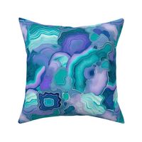 geode pattern in teal and purple and green