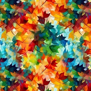 geometric watercolor of leaves